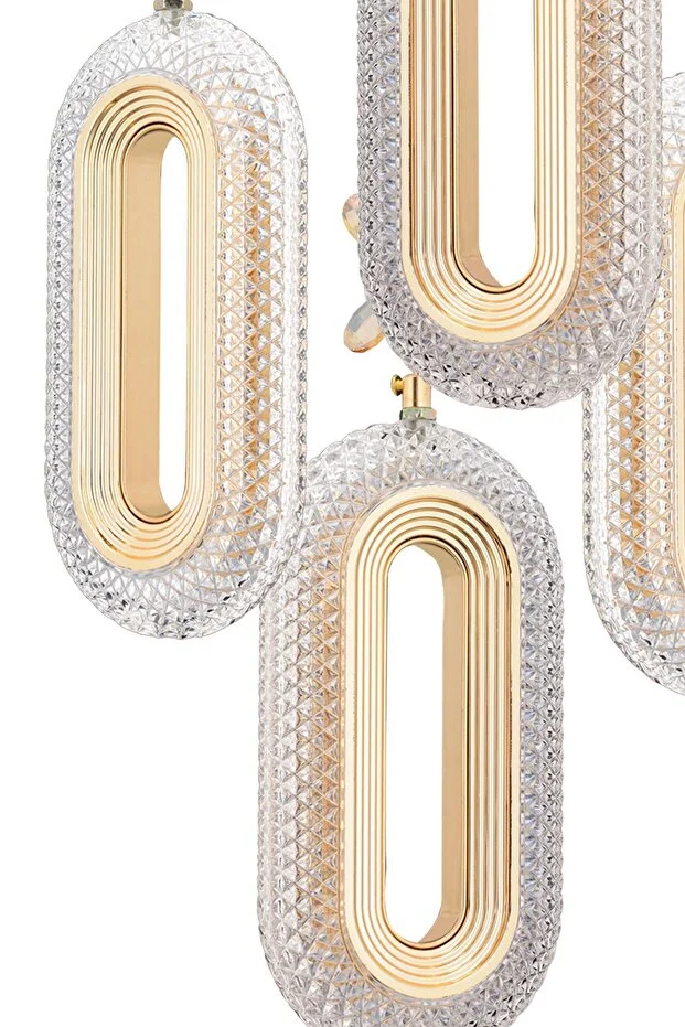 Alfa Led 4'lü Gold Kumandalı 3 Renk Ledli Modern Led Avize